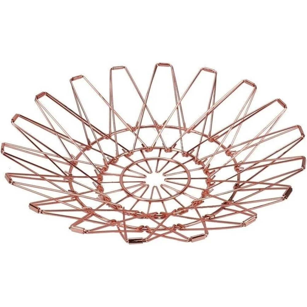 Jion Ware Flexible Rose Gold Transforming Wire Basket Home Storage Decor Kitchen